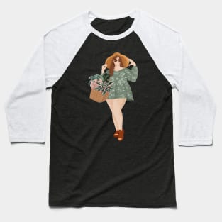 Girl Plant Shopping Baseball T-Shirt